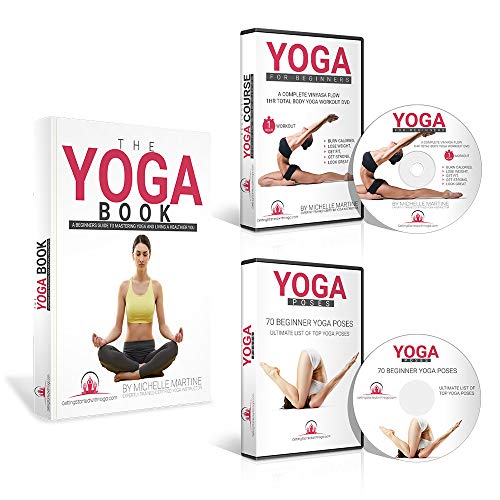 Learn Yoga DVD for Beginners Course Includes 1 Hour Vinyasa Flow Yoga Workout DVD & A Beginner Yoga Poses DVD. Great for Weight Loss and Yoga Exercises. Learn Faster. Includes Yoga Books