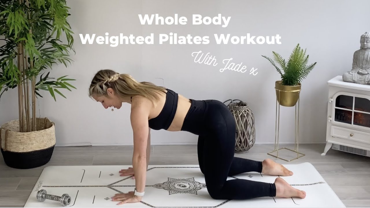 Whole Body Weighted Pilates Workout & Stretch / 25min Workout / Pilates with Jade #pilates #weights