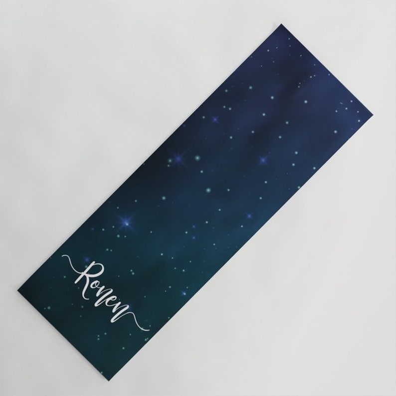 Yoga Mat: Starry Fitness Mat, Personalized With Name Or Text, Perfect For Custom Gift Or A Gym/Yoga/Pilates Lover Or For Yourself