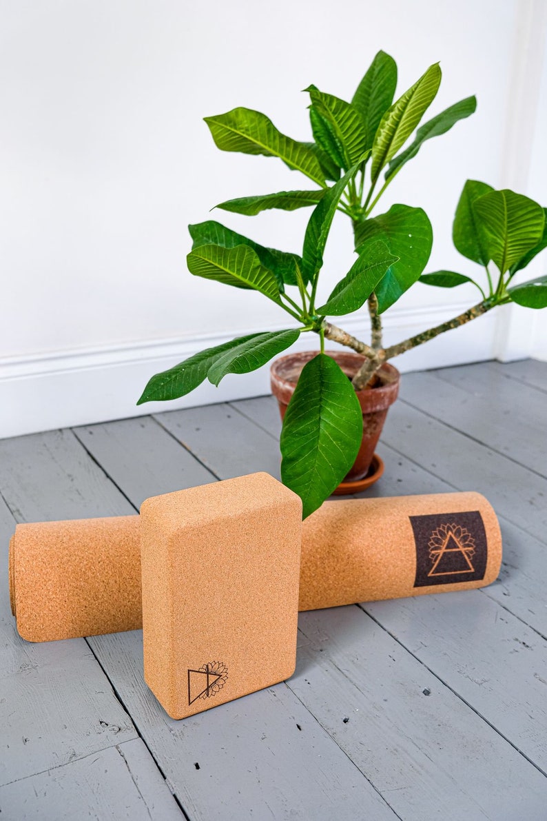 MyogaMat Natural Cork Yoga Mat and Yoga Block