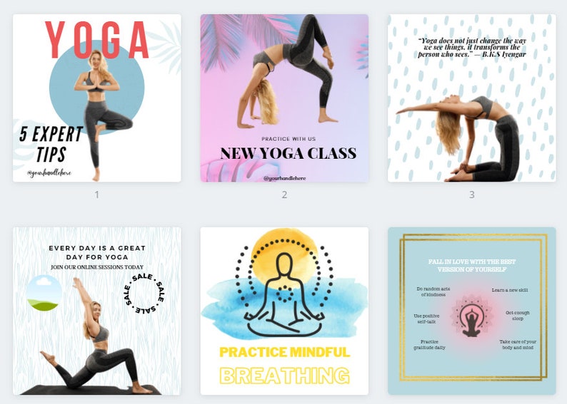 Yoga & Wellness | 15 Posts | Social Media Template
