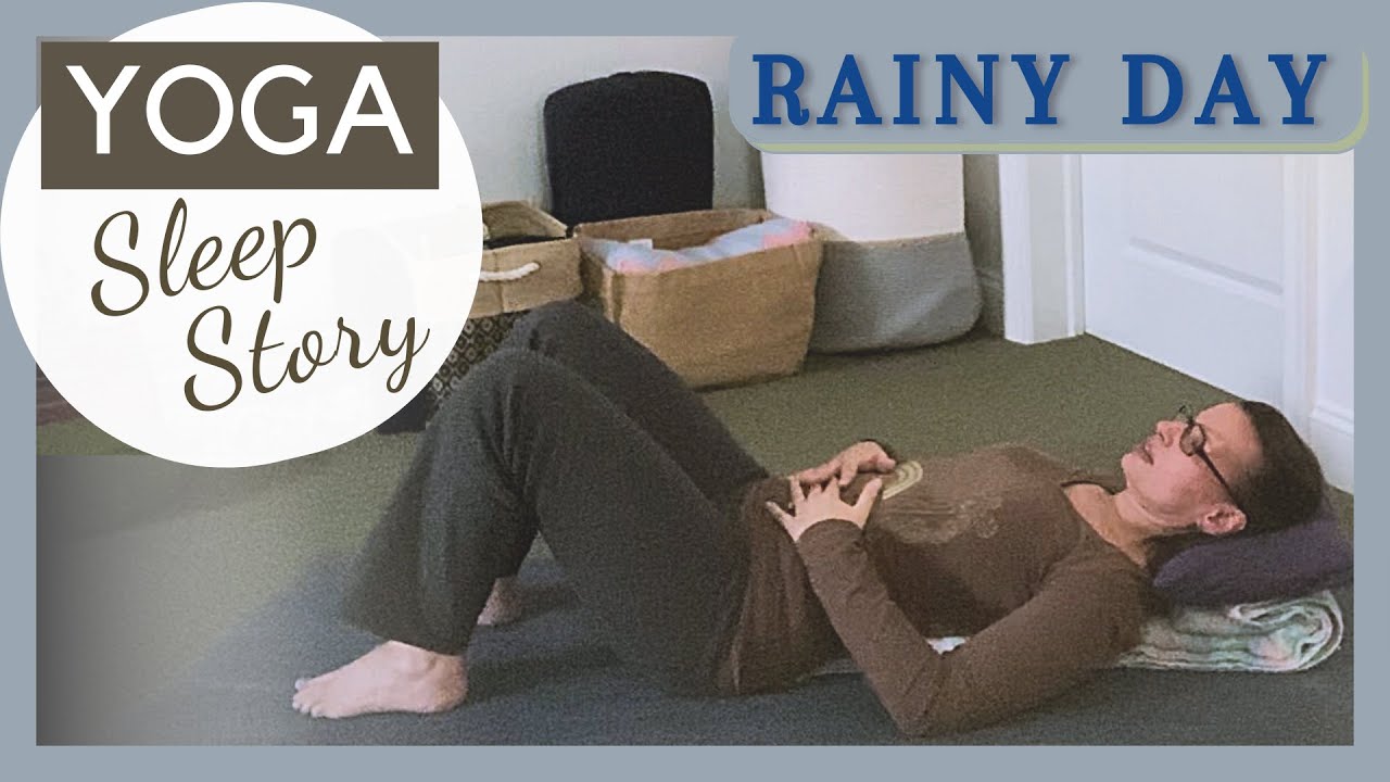 RAINY DAY SLEEP STORY | Yoga + Rest | Gentle Floor Yoga with Reading | Yoga with Props | YogiBethC