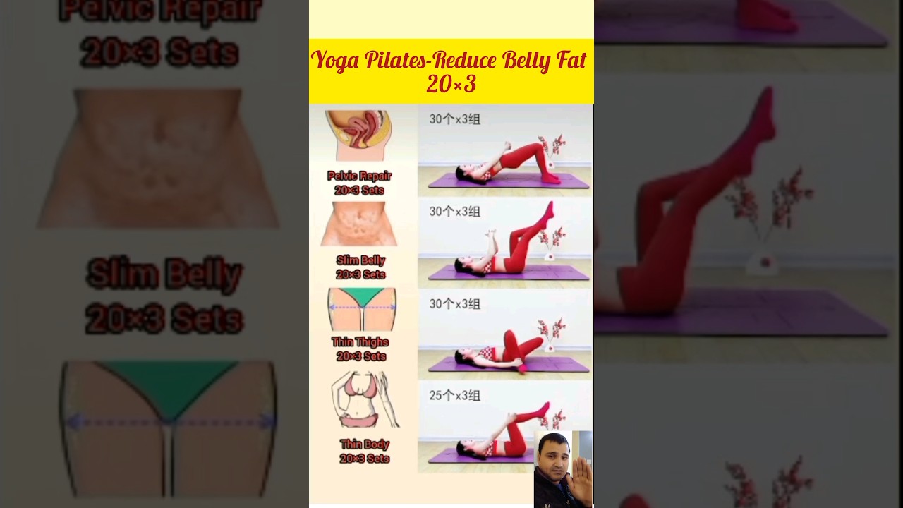 Yoga Pilates-Reduce Belly Fat part 33#short #reducebellyfat #bellyfatloss #yoga
